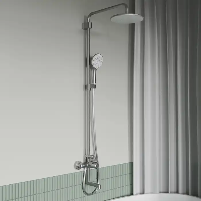 Душевая система IDDIS Aiger AIGBC3Fi06 для ванны с изливом цвет, Матовый хром фото 1