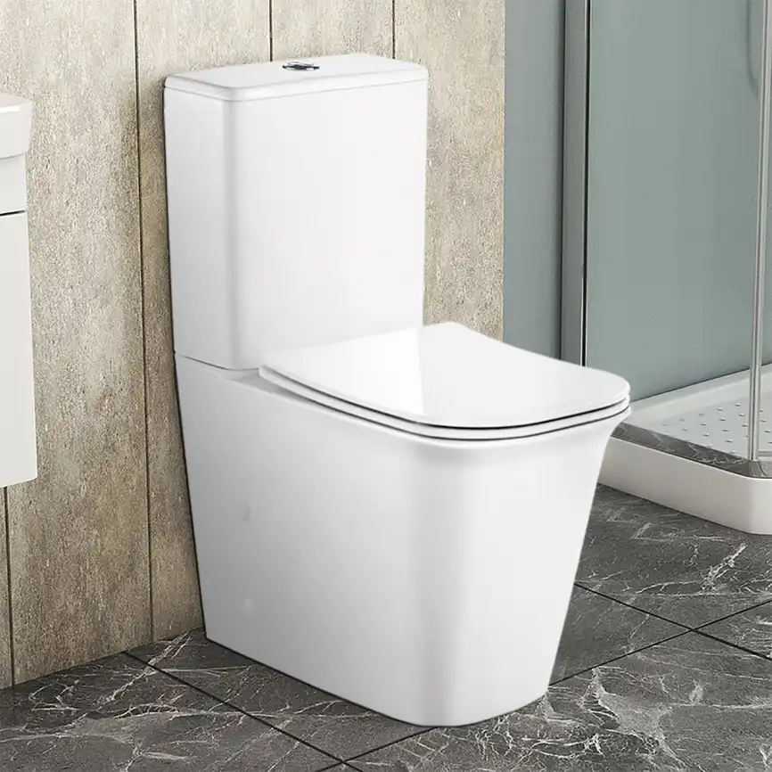 Унитаз напольный Azario VELISE AZ-1222A безободковый, с бачком и сидением микролифт, Белый глянцевый фото 12