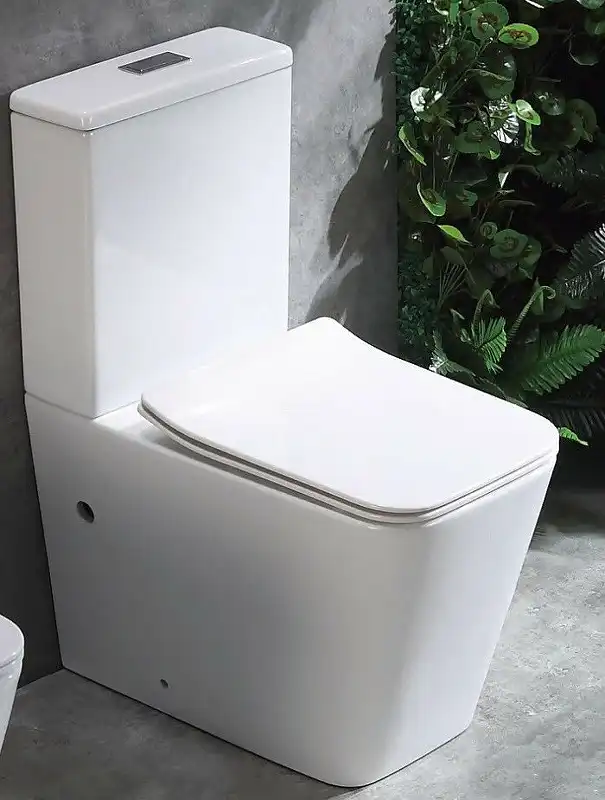 Унитаз-компакт CeramaLux NS-2170, безободковый, с бачком и сидением микролифт Белый фото 1