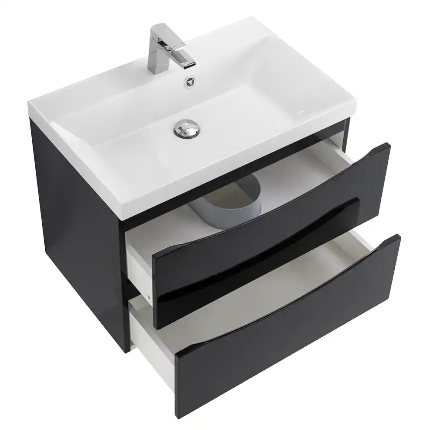 Тумба под раковину BelBagno MARINO-600-2C-SO-NL-P подвесная Nero Lucido фото 6