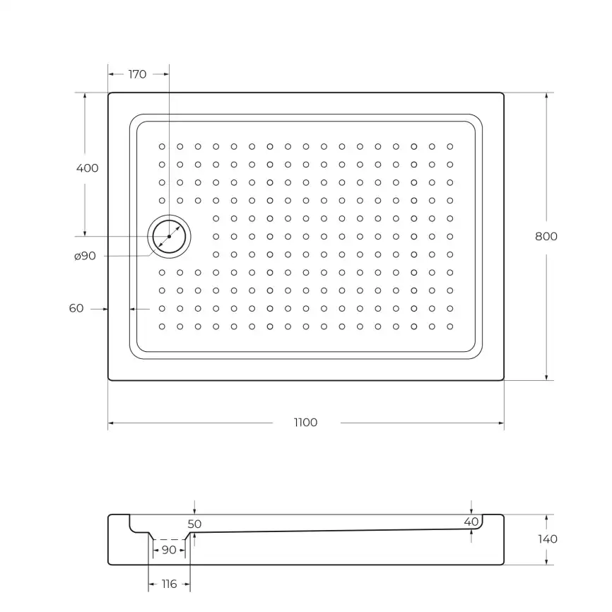 Душевой поддон Cezares TRAY-A 110х80 акриловый TRAY-A-AH-110/80-15-W Белый фото 3