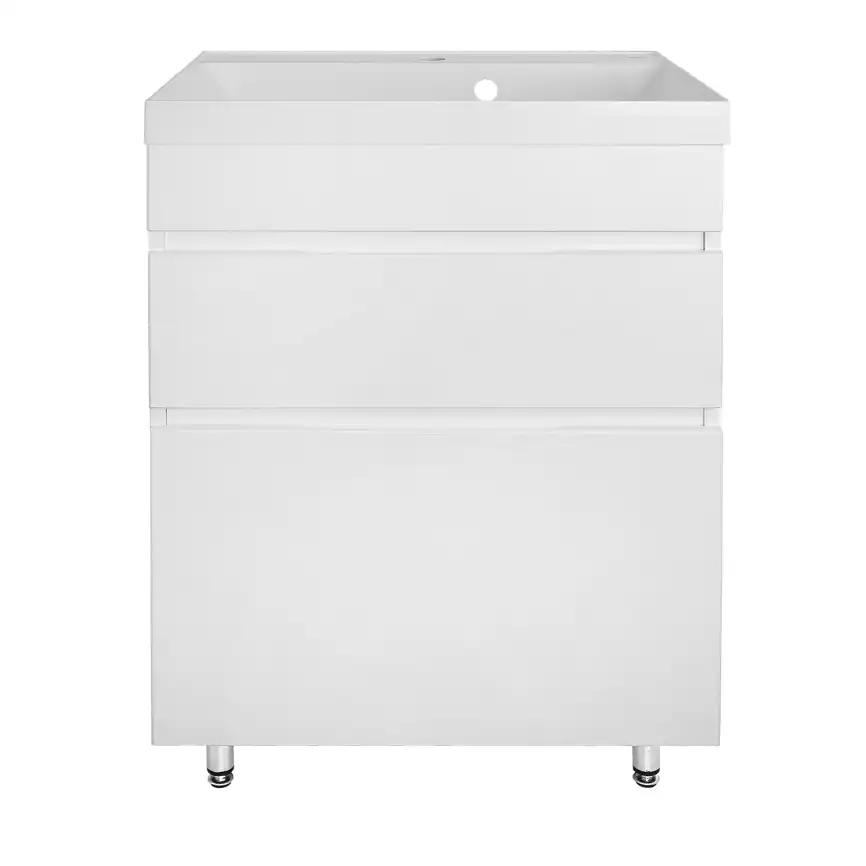 Тумба с раковиной Azario Эстима 60 CS00094592, напольная, Белая глянцевая фото 3