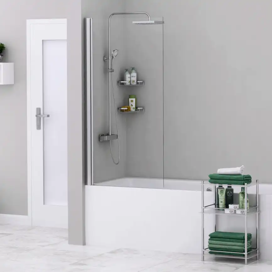 Шторка для ванны WasserKRAFT Berkel 48P 80 см, 48P01-80, профиль Хром, стекло Прозрачное фото 2