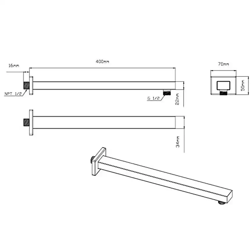 Верхний душ с держателем Vincea  VSHD-41CCH VSHD-41CCH, хром фото 2