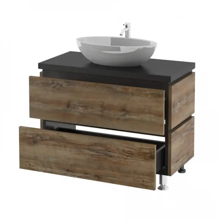 Тумба со столешницей AURA ТРИУМФ 90-2 напольная Славянский Дуб фото 7