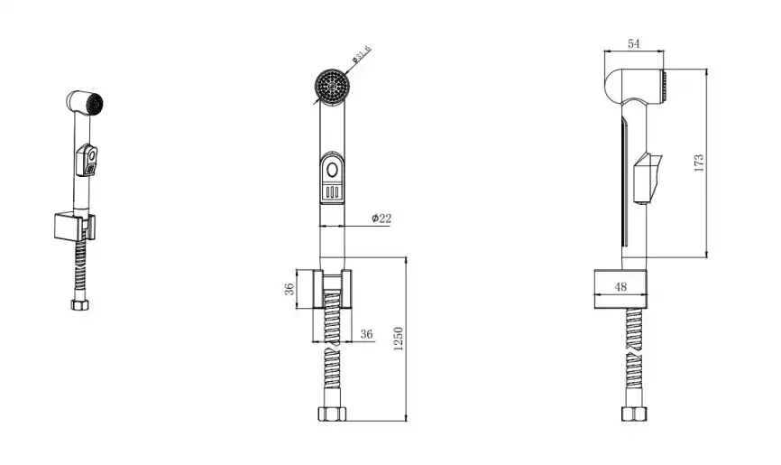 Гигиенический душ Aquatek  AQ2050CR, Хром фото 2