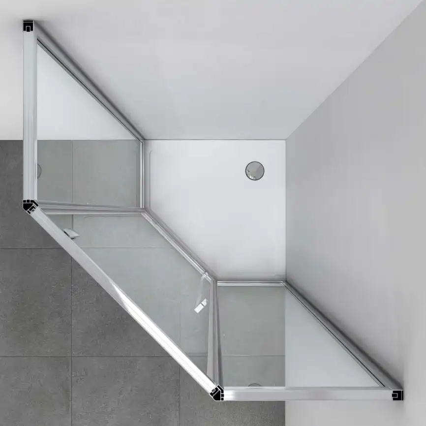 Душевой уголок Vincea Penta 100х100 VSP-3P100CLGM, дверь распашная, профиль вороненая сталь, стекло прозрачное фото 2