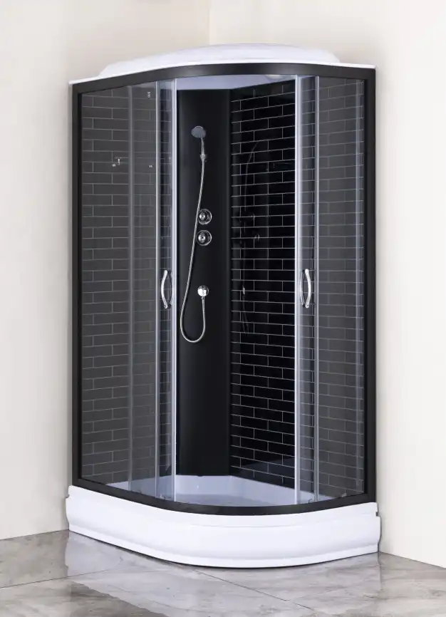 Душевая кабина Loranto 120х80 средний поддон, тонированное стекло, профиль Черный, CS-66120-20L GB 120 фото 2