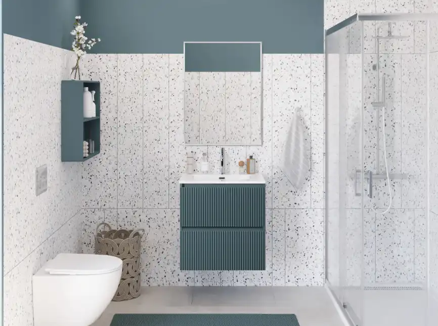 Тумба под раковину BelBagno UNO-MINI-500-2C-SO-AO подвесная, Голубой Матовый фото 10