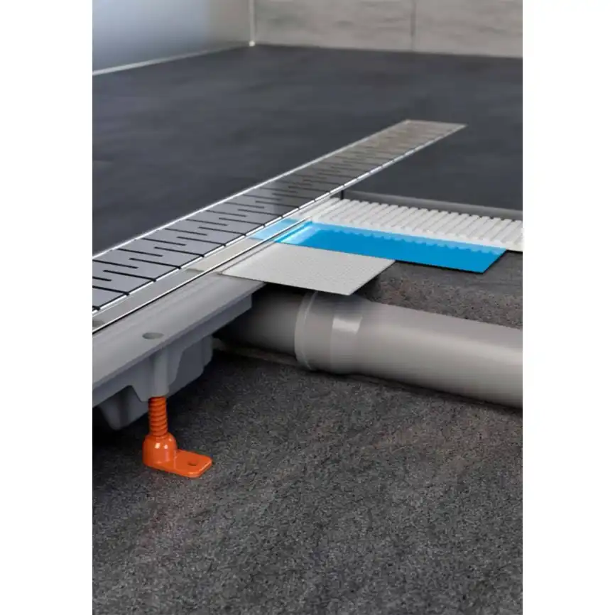 Душевой лоток Azario 65 см AZ-CH 650 MN с перфорированной решеткой, Хром матовый фото 5