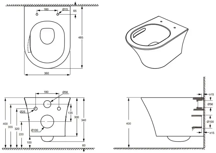 Унитаз подвесной Aquanet ZV-3 с сиденьем микролифт, белый фото 2