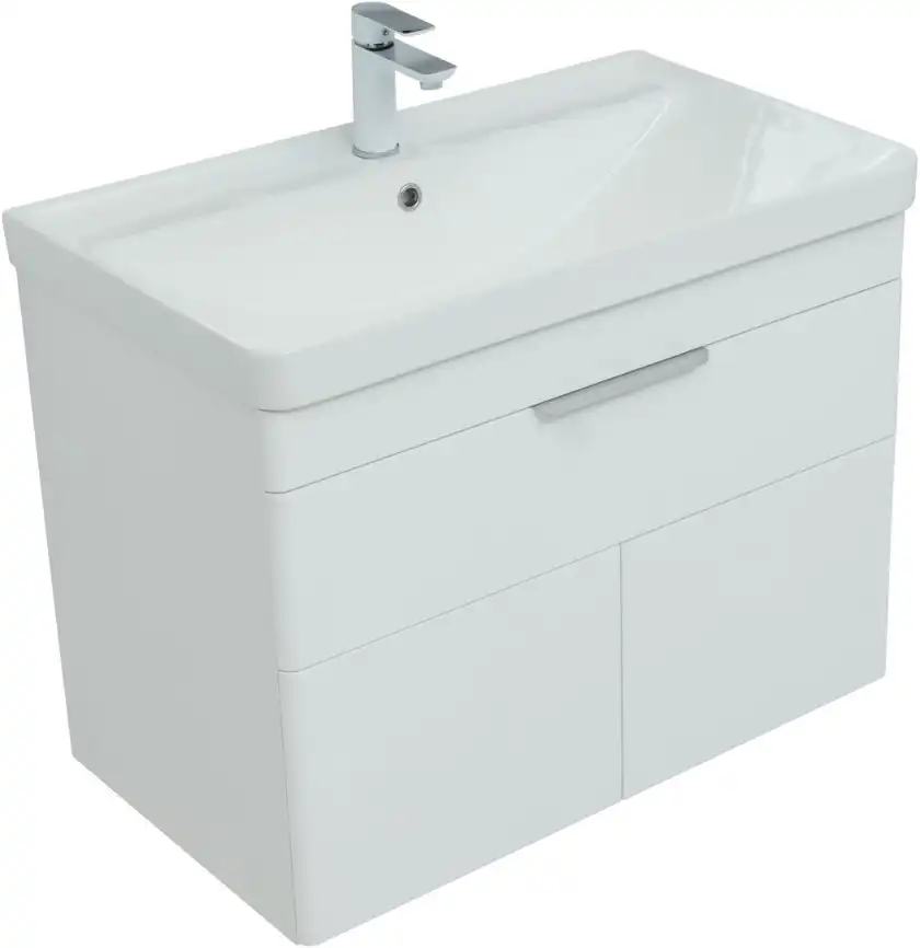 Тумба под раковину Aquanet Ирис new 85 белый глянец (1 ящик, 2 дверцы) 310150 фото 6