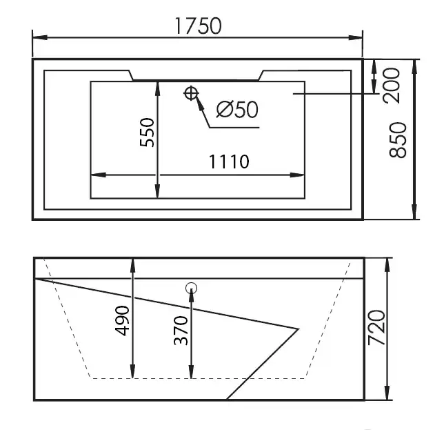 Акриловая ванна Gemy G9065 K L 175х85 с гидромассажем, левая фото 4