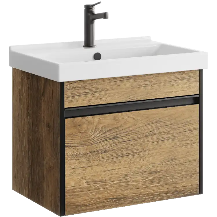 Тумба с раковиной подвесная Aqwella Urban 60 см, URB0106DB, цвет Дуб балтийский фото 1