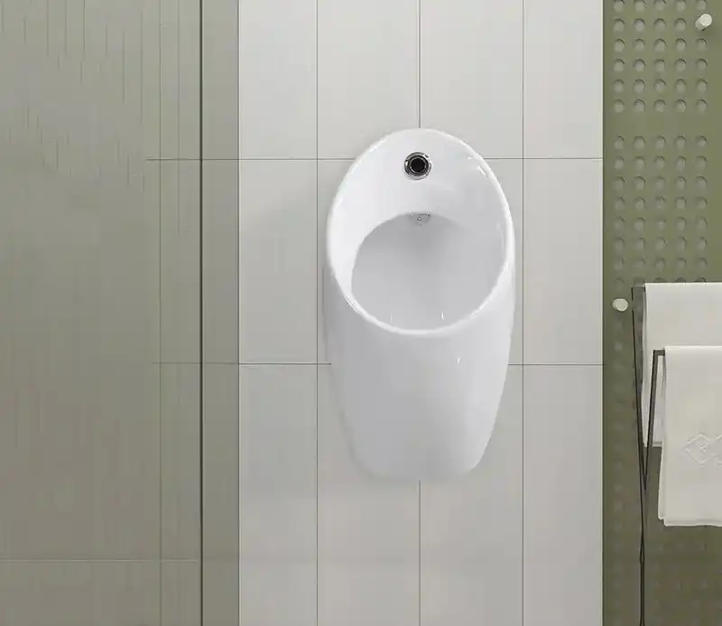 Писсуар подвесной CeramaLux X560P с сенсорным механизмом смыва, с горизонтальным выпуском фото 3