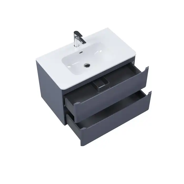 Тумба с раковиной IDDIS Edifice 80, подвесная, Темно-серый, EDI80D0i95K фото 14