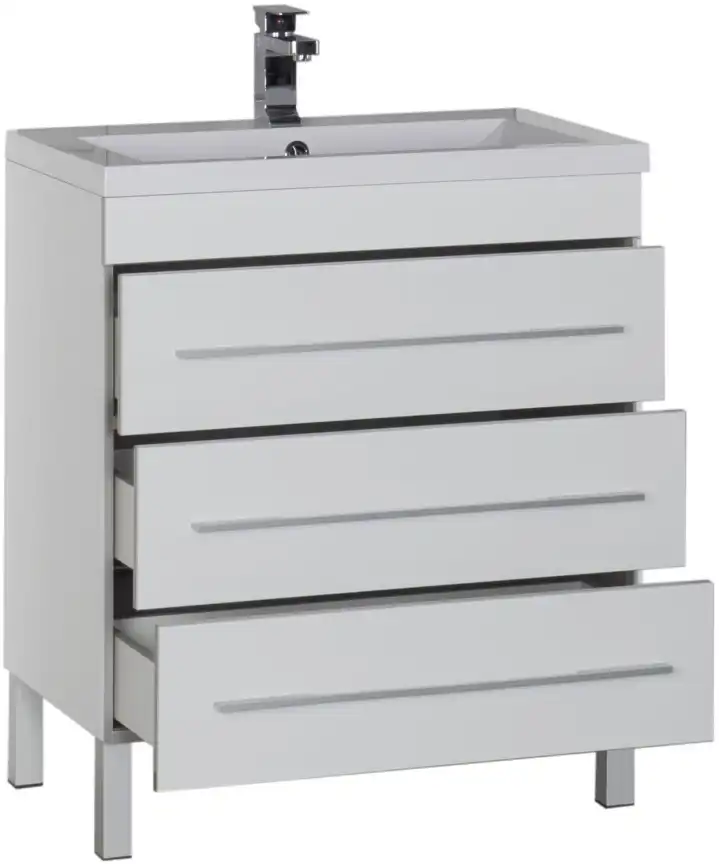 Тумба под раковину Aquanet Верона 75 белый (напольная 3 ящика) 178254 фото 4