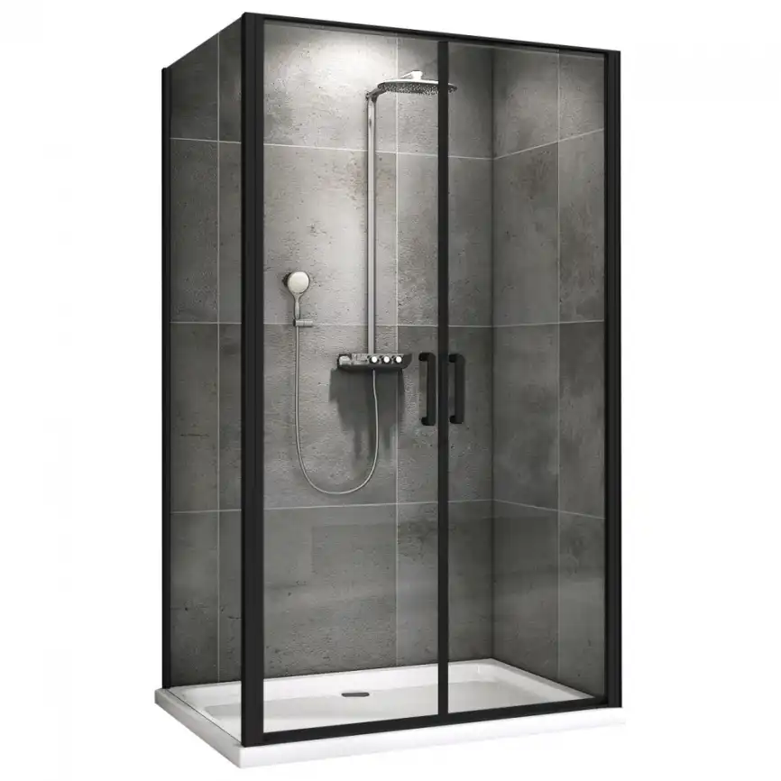 Душевой уголок ABBER Sonnenstrand 100х75 см, AG04100BC-S75B, профиль черный, стекло прозрачное фото 1