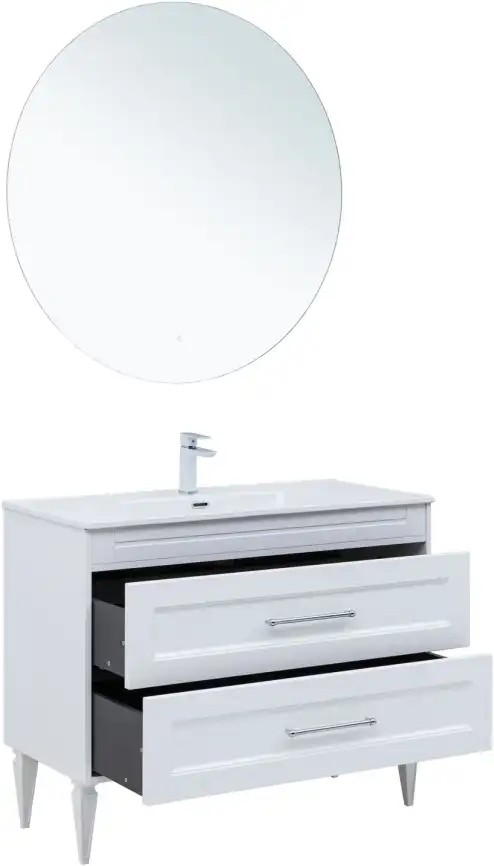 Тумба под раковину Aquanet Бостон New 100 белый сатин, 306369 фото 4