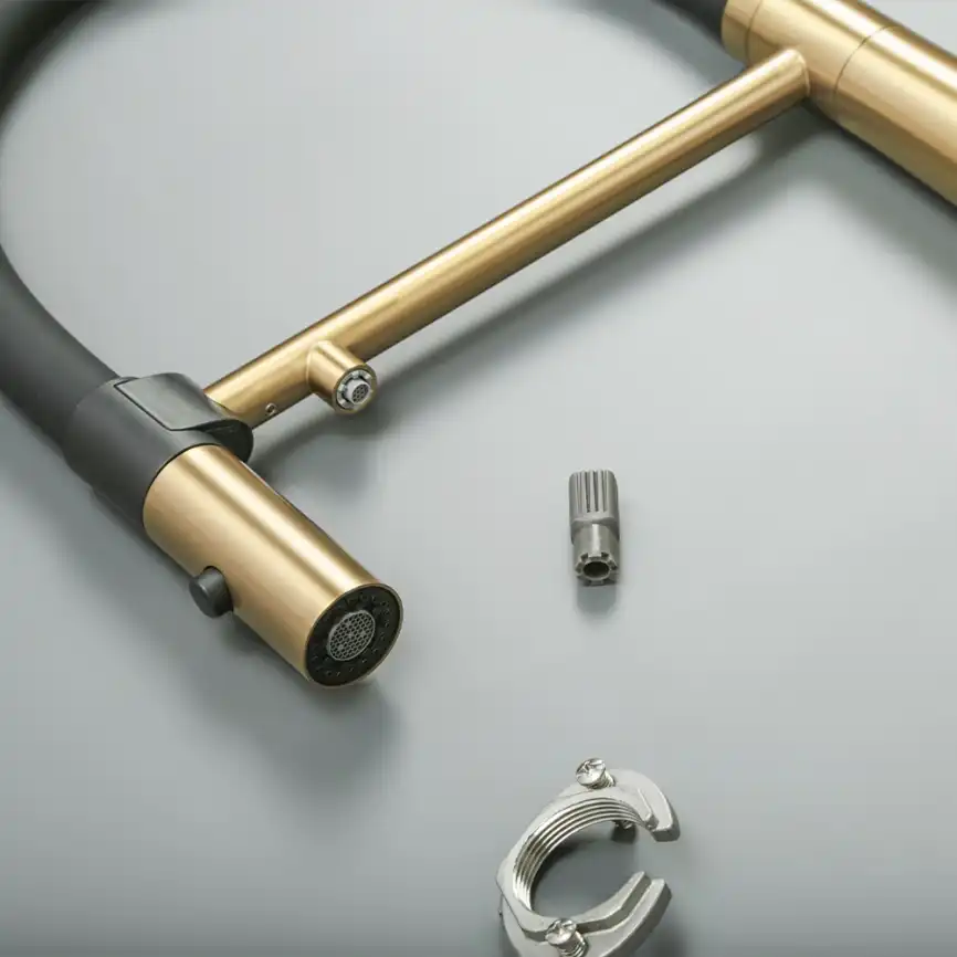 Смеситель для кухни с гибким изливом AVS PureRiver брашированное золото, 811-170-BG фото 12