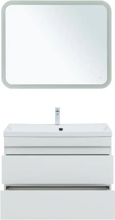 Тумба под раковину Aquanet Нота New 90 2 ящика, белый глянец 335419 фото 8