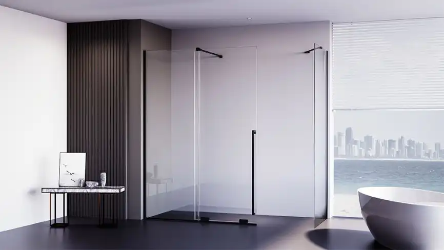 Душевой уголок  Veconi Premium Trento 110х90 PTC50-SP-11090-B-01-C4, стекло Прозрачное профиль Черный фото 2