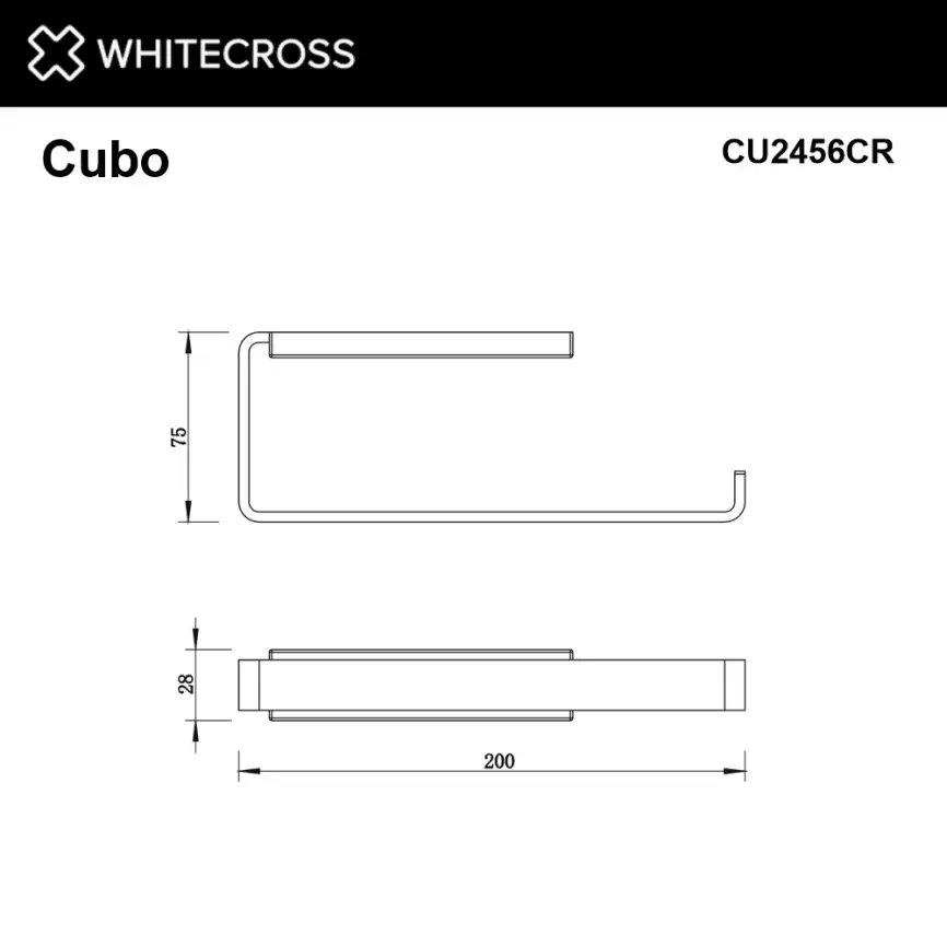 Полотенцедержатель Whitecross CUBO chrome, CU2456CR, Хром фото 2