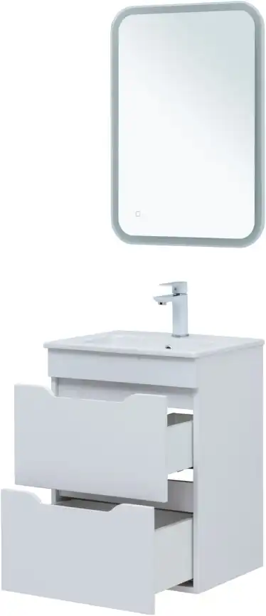 Тумба под раковину Aquanet Практика 50 белый глянец, 347914 фото 10