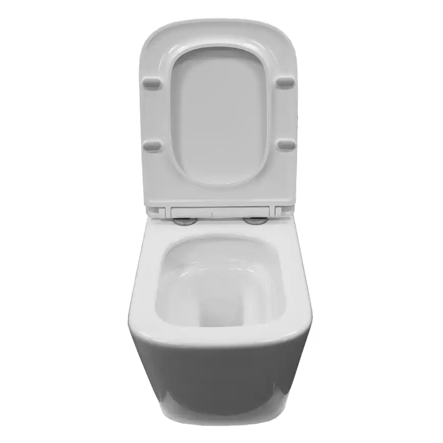 Подвесной унитаз Azario Armonia AZ-2403 безободковый, смыв Торнадо, в комплекте с сидением микролифт, Белый глянцевый фото 5