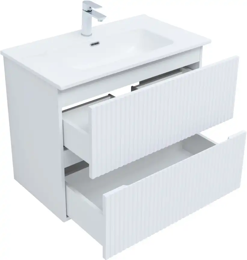 Тумба под раковину Aquanet Джейн 80 белый матовый фото 9