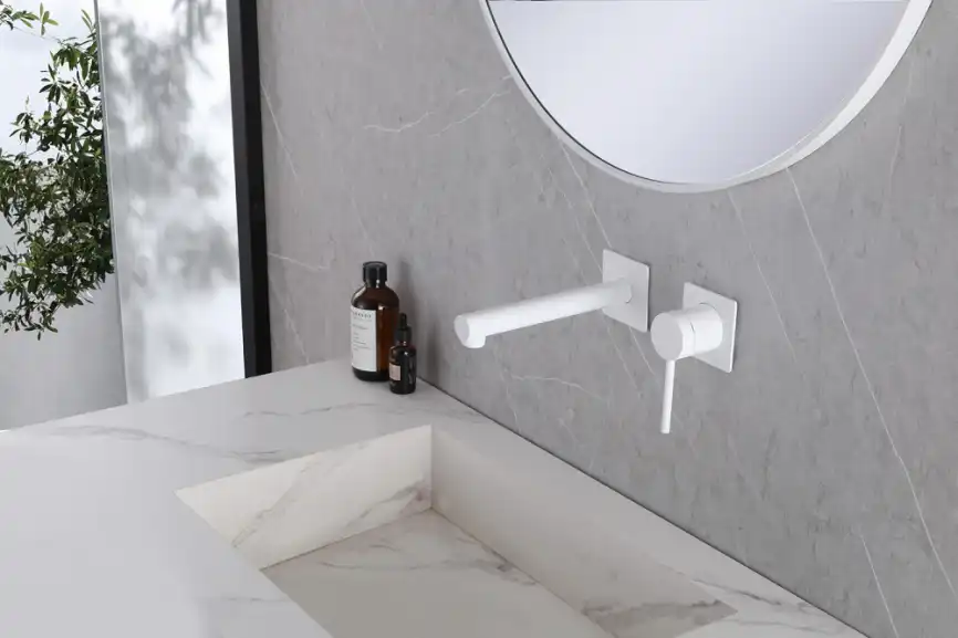 Смеситель для раковины Abber Emotion AF8812W встраиваемый, с внутренней частью, Белый фото 2