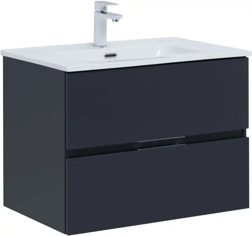 Тумба под раковину Aquanet Алвита New 70 2 ящика, антрацит 303908 фото 1