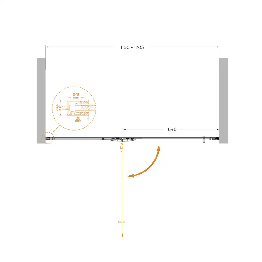 Душевая дверь Cezares Liner 120 см, LINER-B-12-120-C-Cr-L, профиль Хром, стекло Прозрачное фото 2