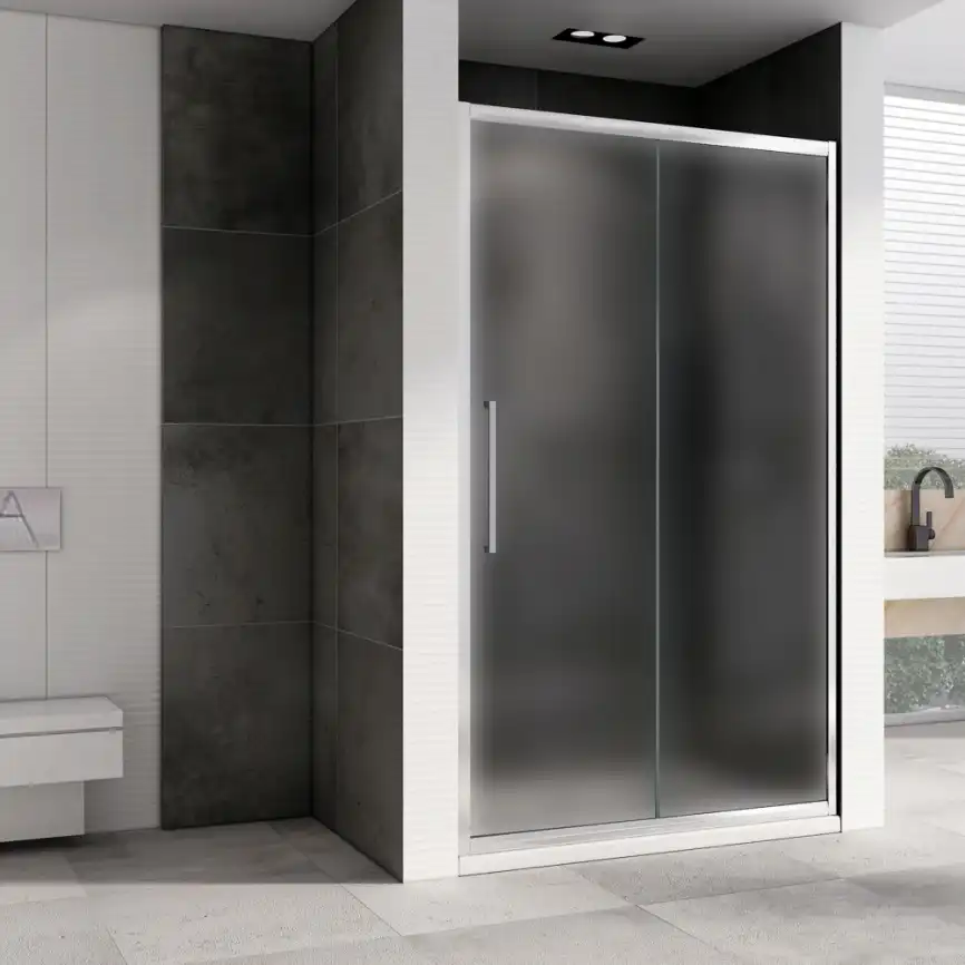 Душевая дверь Abber Schwarzer Diamant 150 см, AG30150MH, профиль Хром, стекло Матовое фото 2