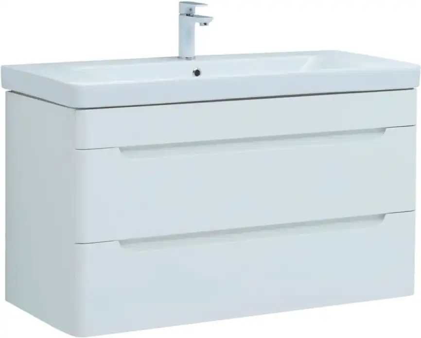Тумба под раковину Aquanet София 105 белый глянец (2 ящика) 274116 фото 1