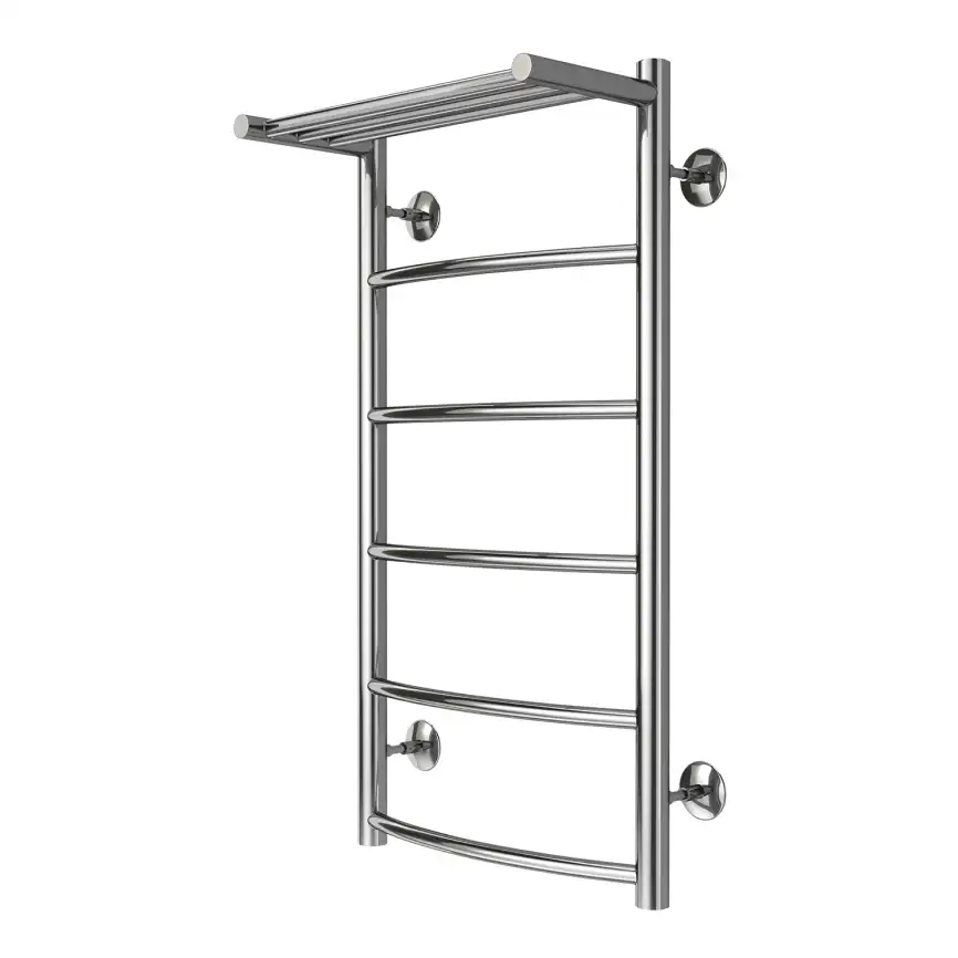 Полотенцесушитель водяной Azario VERONA 40х80 AZ04148P П5 с полкой, нижнее подключение 1/2