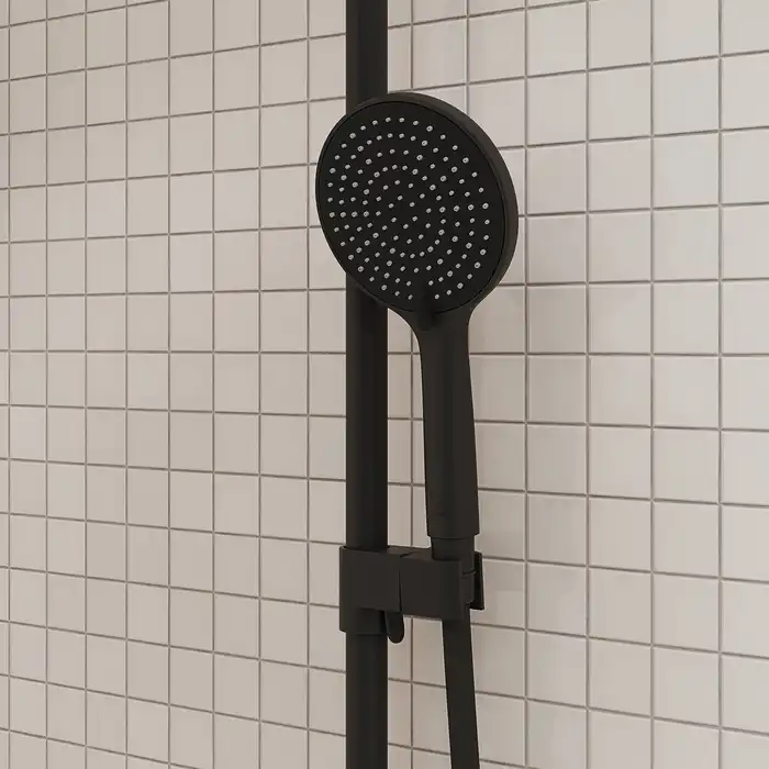 Душевая система IDDIS Aiger AIGBL3Fi06 для ванны с изливом цвет, Матовый черный фото 7