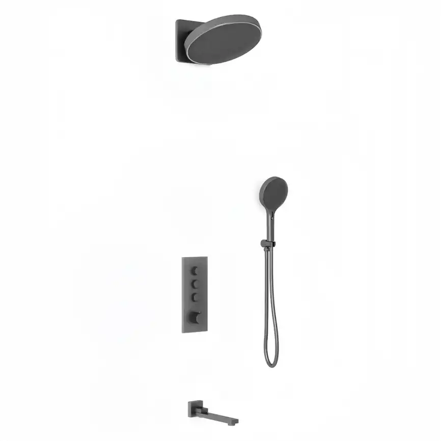 Душевая система  Vincea  VSFW-433TI3GM VSFW-433TI3GM  с термостатом, встраиваемая, вороненная сталь фото 2