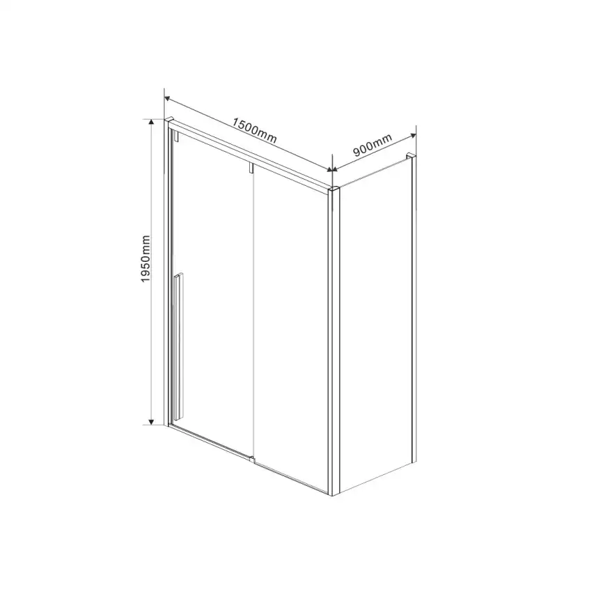 Душевой уголок Vincea Lugano 150х90 VSR-1L9015CL-1, дверь раздвижная, профиль хром, стекло прозрачное фото 4