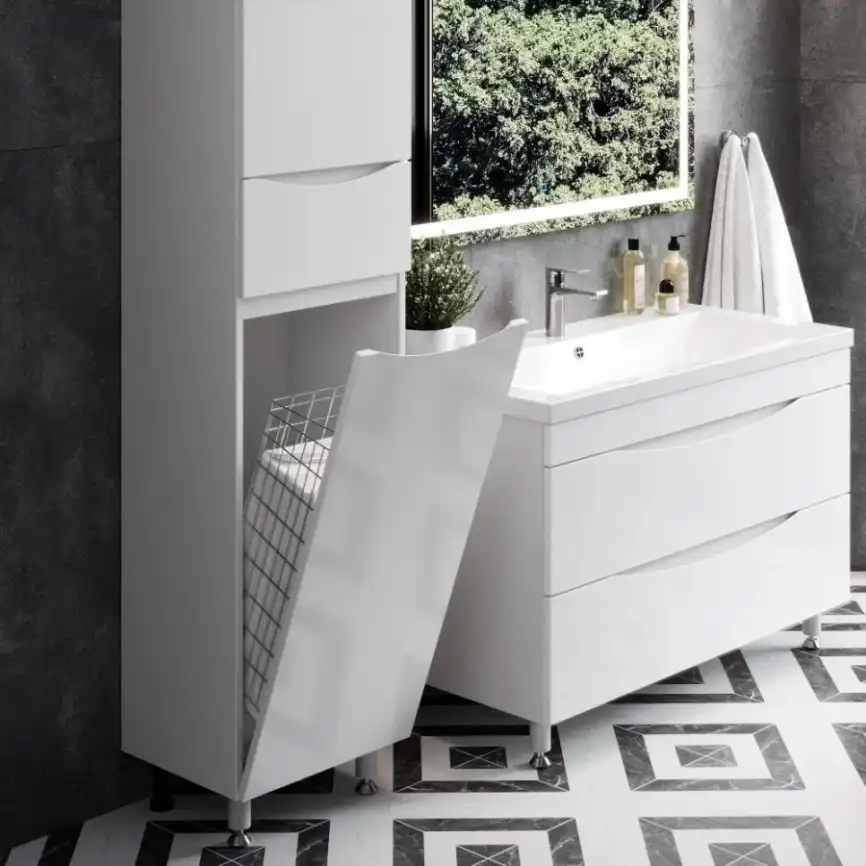 Пенал AURA ПАЛЕРМО 40-1 напольный корзина левый фото 3