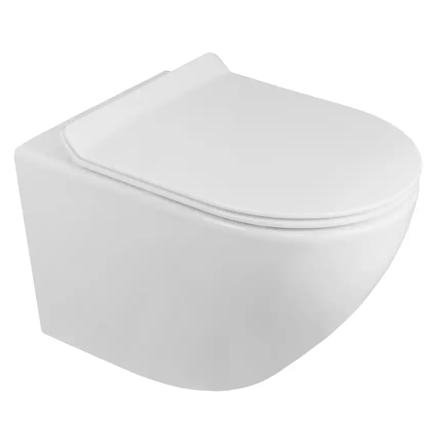 Подвесной унитаз безободковый Azario Grado  AZ-0046N , с сидением микролифт, цвет белый фото 2