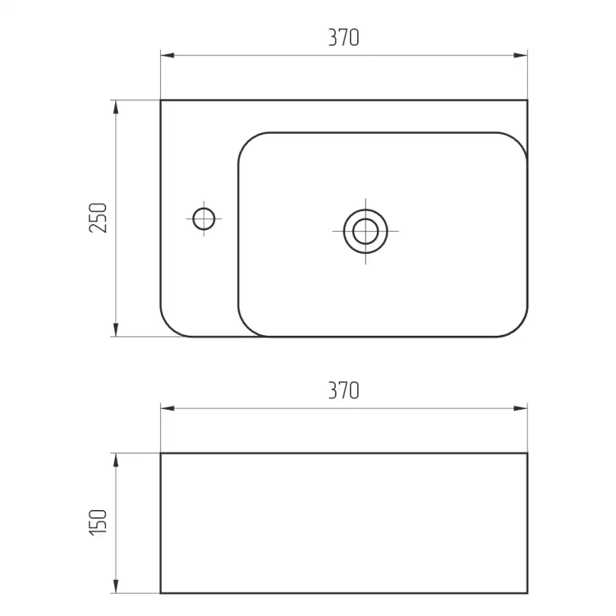 Рукомойник AVS Грэйс 37x25 R, капучино матовый с донным клапаном фото 5