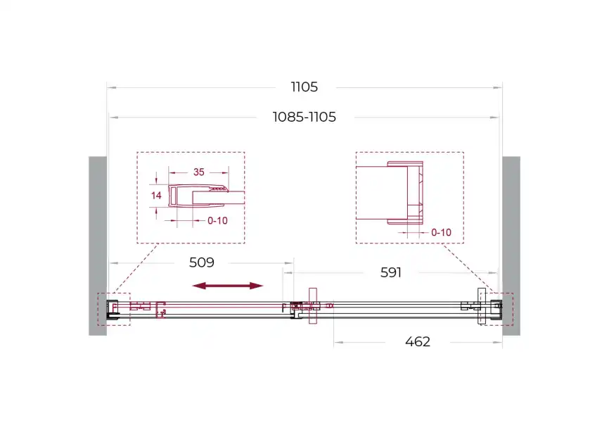 Душевая дверь BelBagno SOFT_CLOSE-1-BF-1-110-C-GM стекло прозрачное, профиль Оружейная сталь фото 11