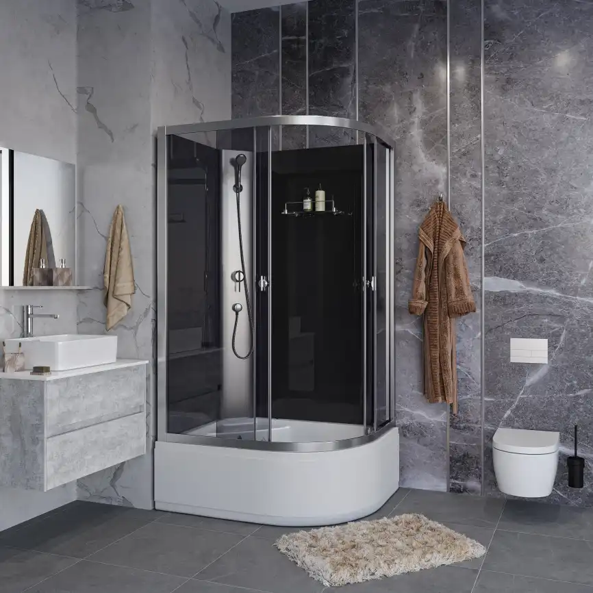 Душевая кабина Niagara Eco 110х80х195 E110/80/40L/TN/BK высокий поддон, без гидромассажа фото 3