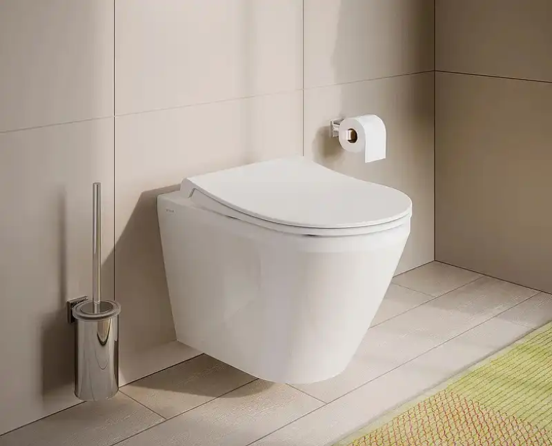 Комплект унитаза с инсталляцией Vitra Integra Round Rim-Ex 9856B003-7205 с сиденьем Микролифт и клавишей смыва Хром глянцевый фото 2