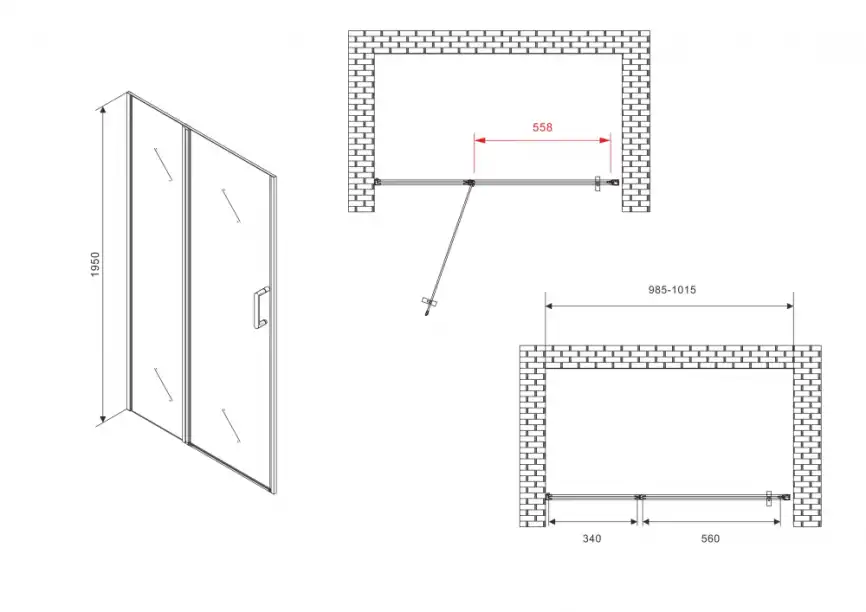 Душевая дверь Abber Sonnenstrand 100 см, AG04100MS, профиль Хром, стекло Матовое фото 4