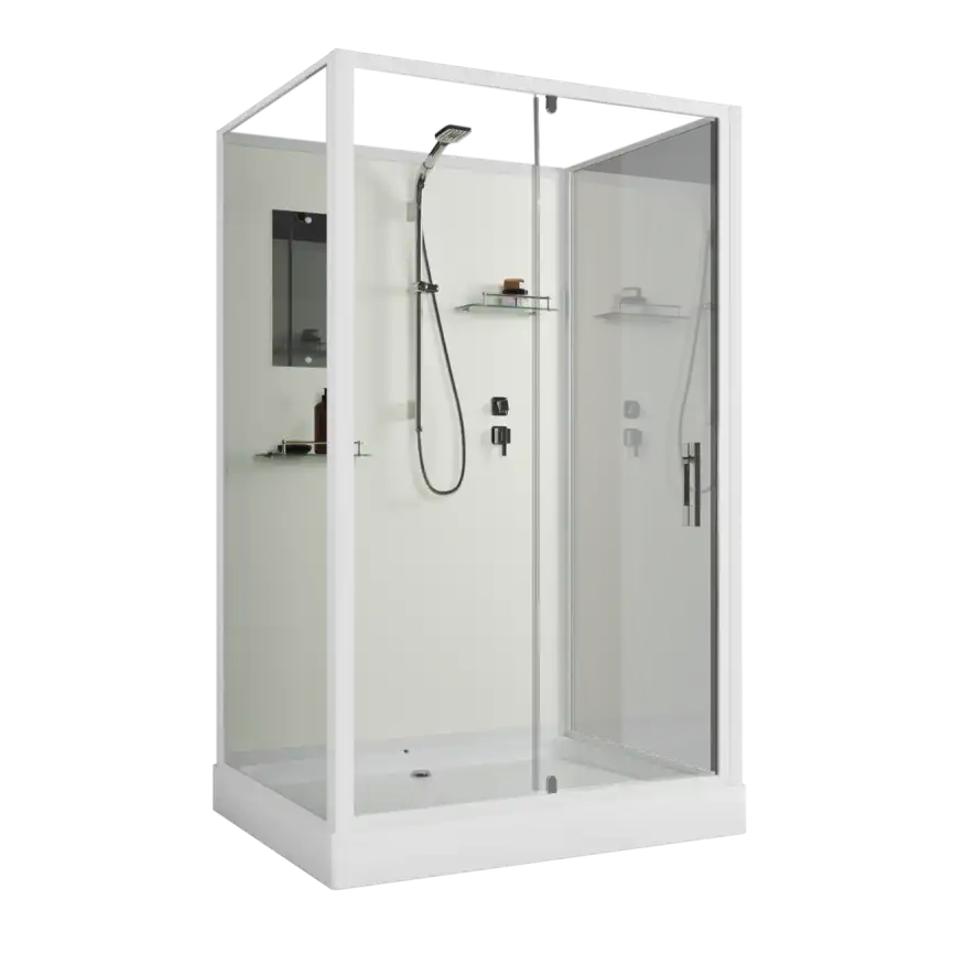 Душевая кабина Niagara Standart 100х80 ST100/80/15Q/BK низкий поддон, белый профиль, без крыши фото 1