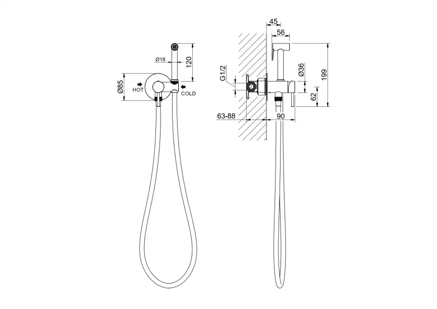 Смеситель с гигиеническим душем Aquatek Европа AQ1021BG, Золото матовое фото 2