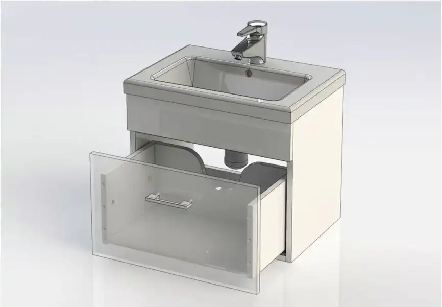 Тумба под раковину Aquanet Верона 50 белый (подвесная 1 ящик) 207765 фото 8