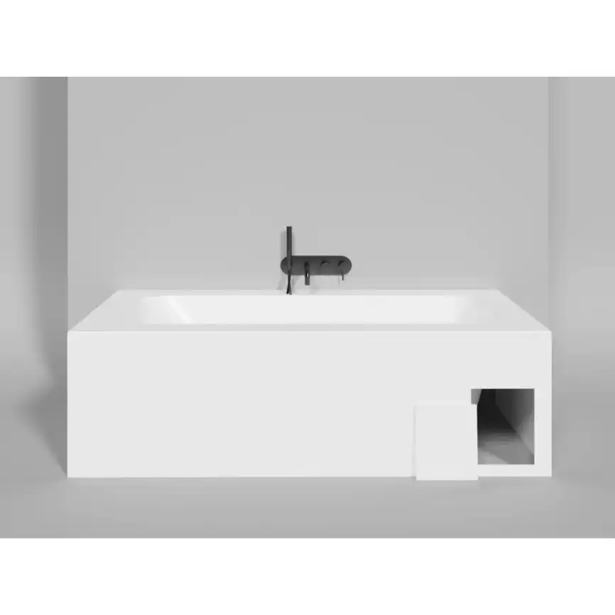 Ванна Salini ORLANDA KIT PLUS 190х100 102124M из материала S-Stone, Белая матовая фото 5